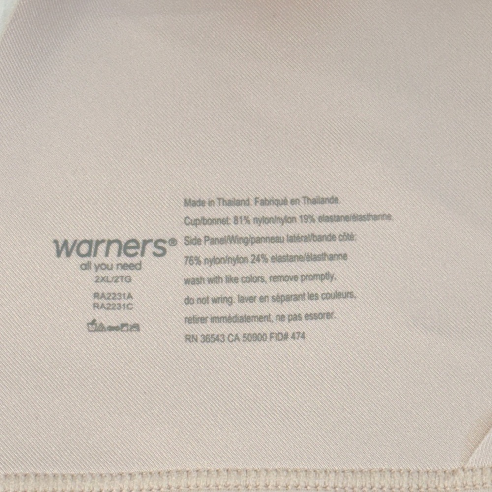 🆕 Warners No Side Effects Underarm and Back-Smoothing Wireless XXL Nude 🆕 - Picture 11 of 16